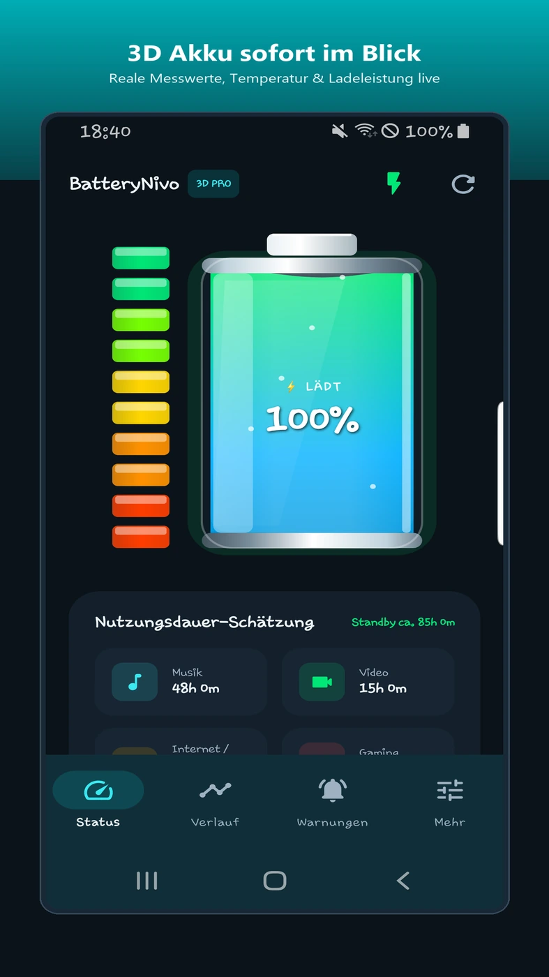 Originaler Google-Play-Screenshot von BatteryNivo