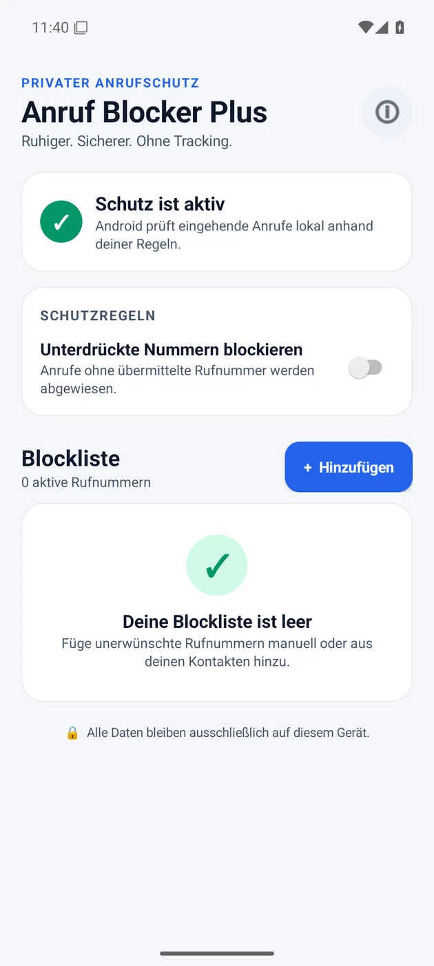 Originaler Google-Play-Screenshot von Call Blocker Plus