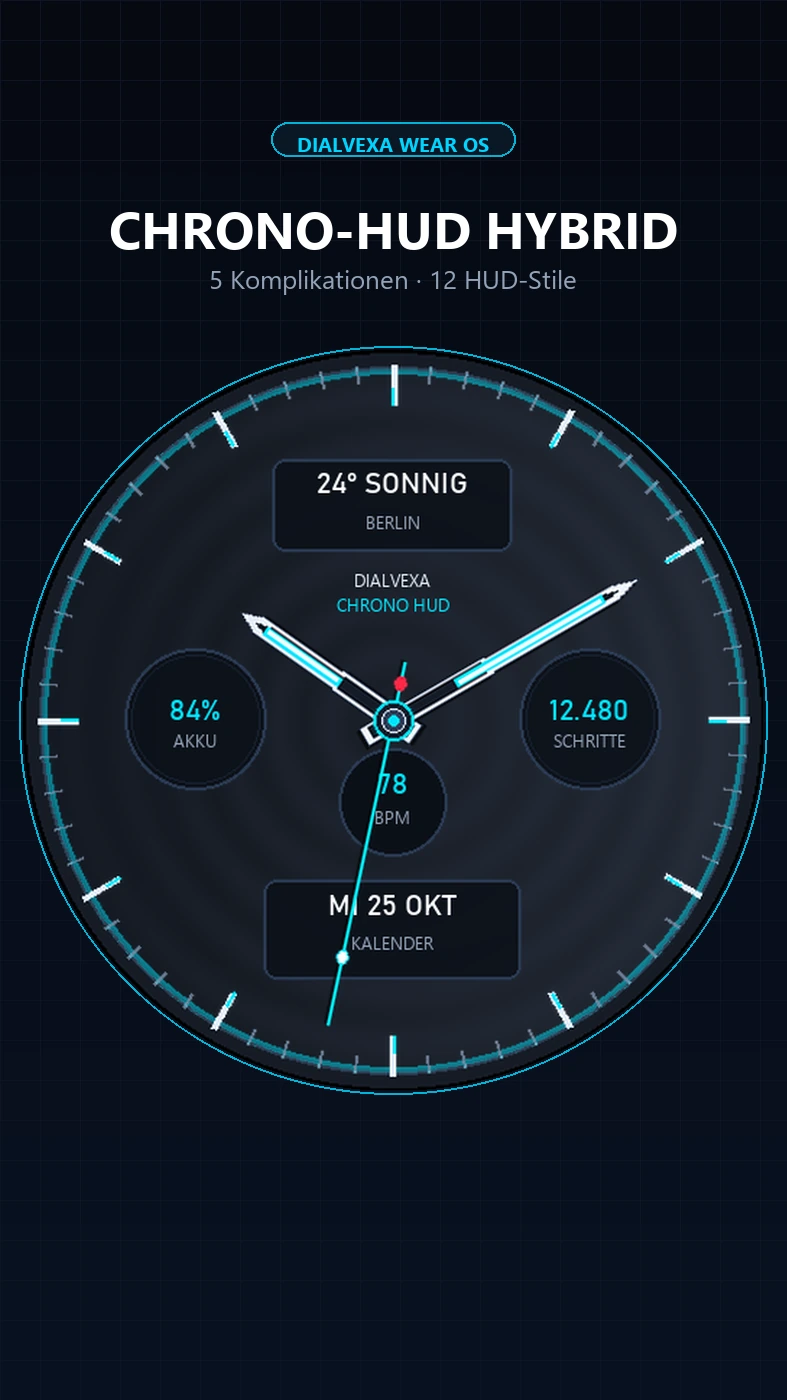 Originaler Google-Play-Screenshot von Dialvexa: Chrono HUD