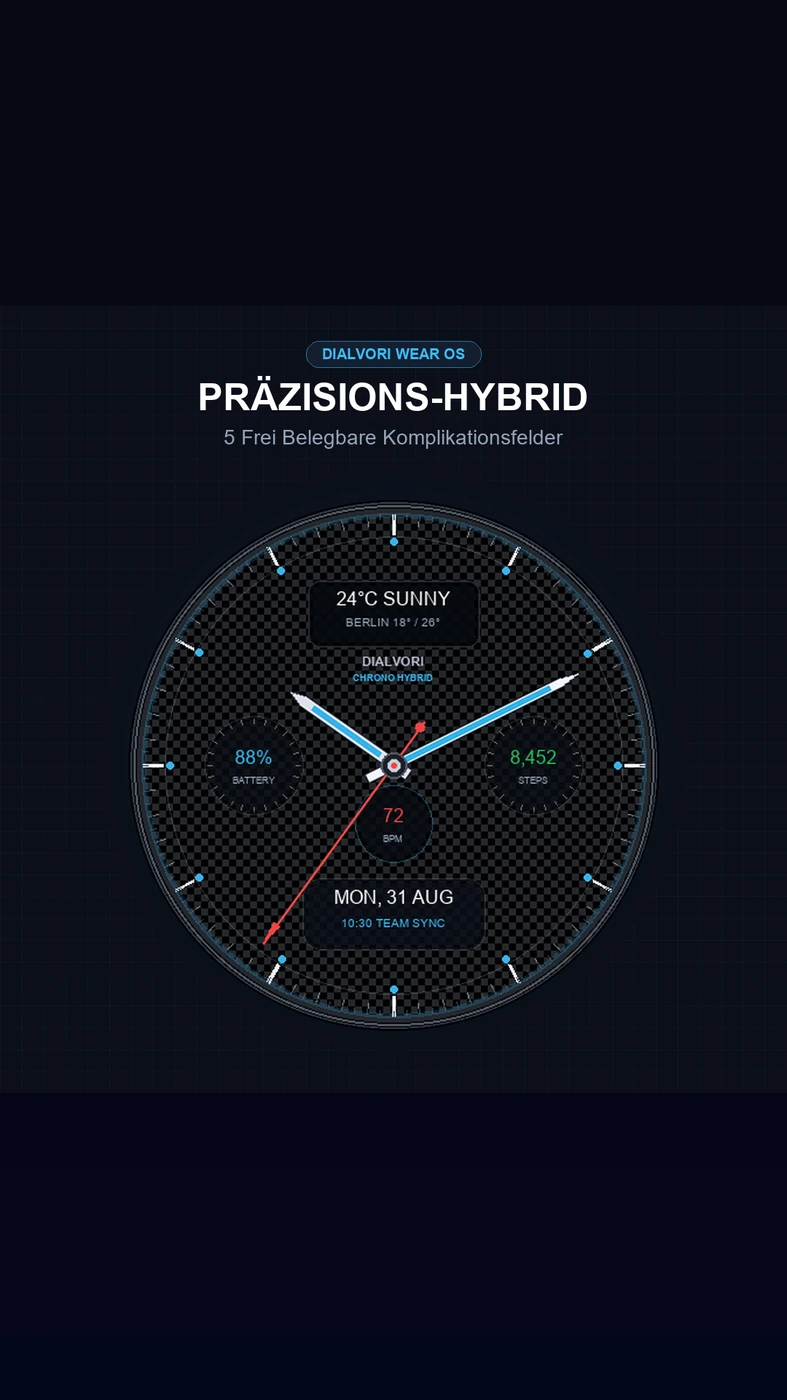 Originaler Google-Play-Screenshot von Dialvori: Hybrid Watch Face