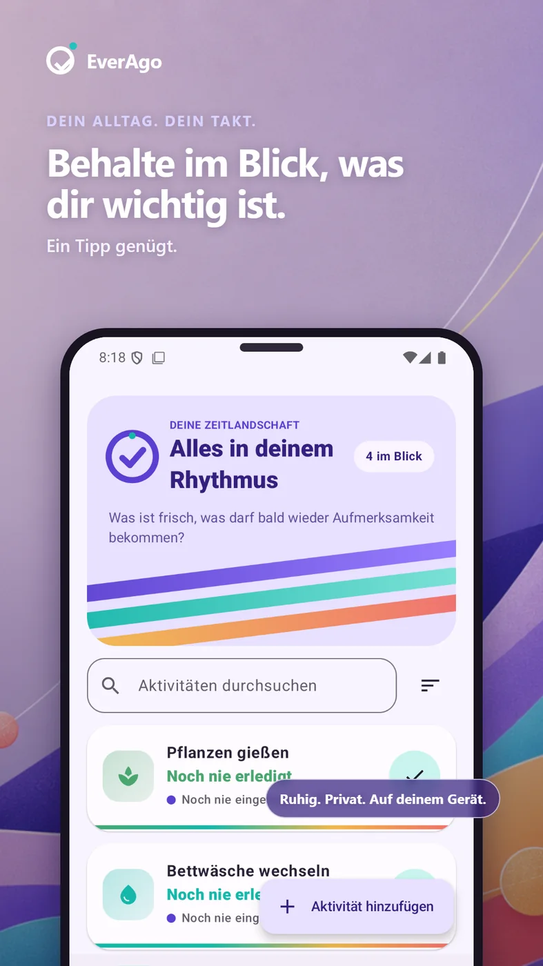 EverAgo App-Oberfläche