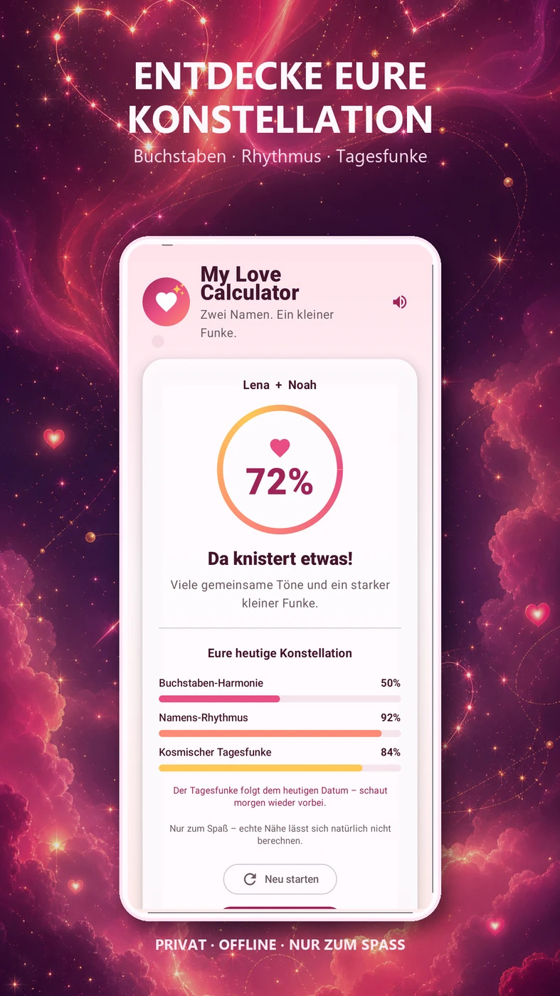 Originaler Google-Play-Screenshot von My Love Calculator