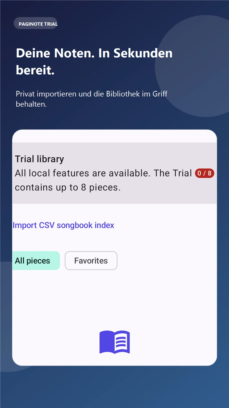 Originaler Google-Play-Screenshot von PagiNote Trial